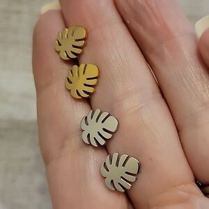 MONSTERA STUD EARRINGS, Choice of Color